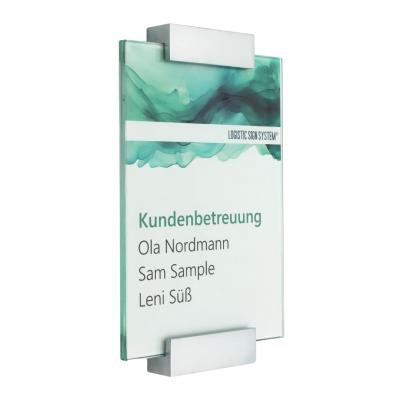 Tuerschild Vitrum A aus Glas DIN A5